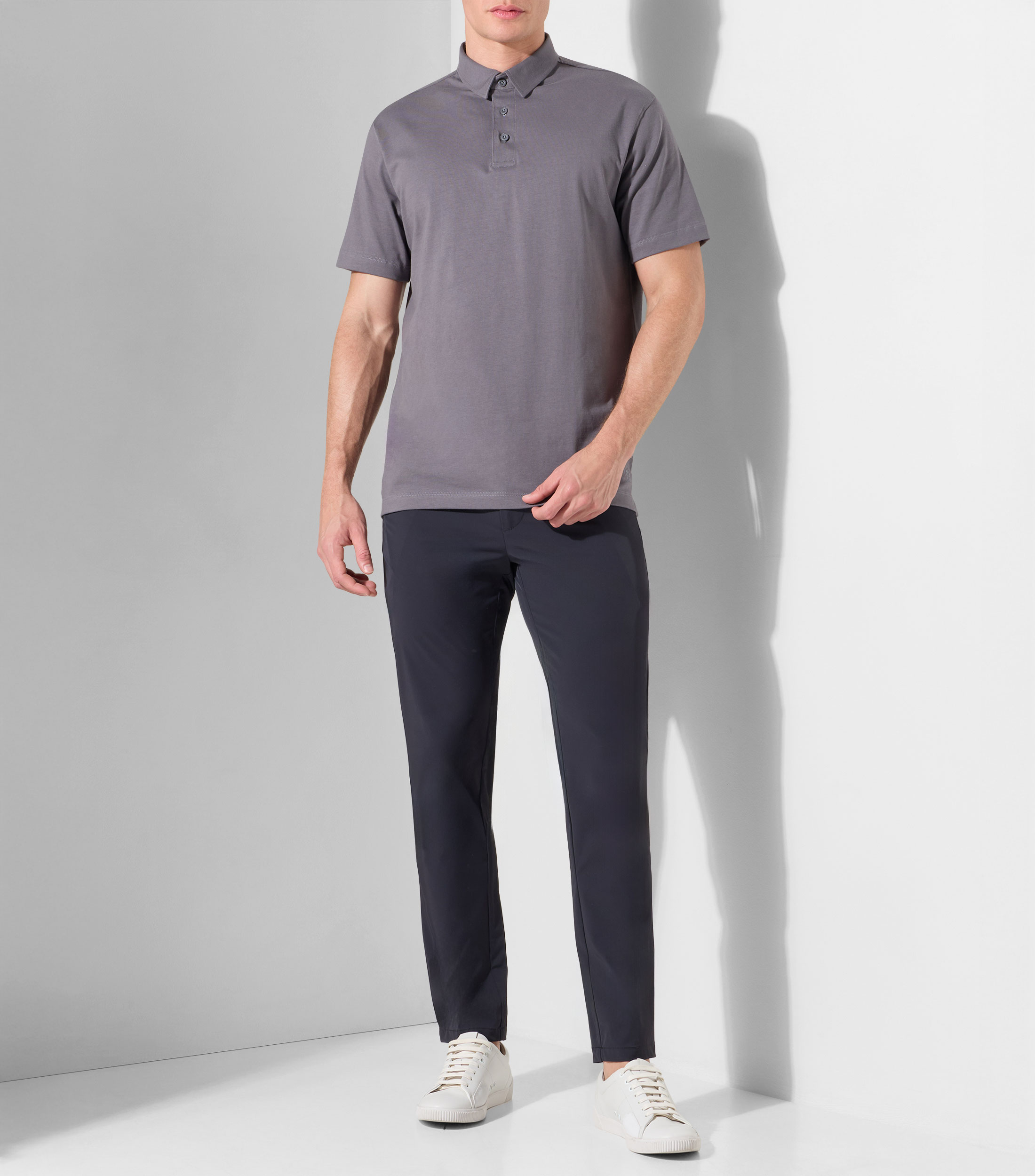 Playera tipo polo con manga corta lisa Hombre
